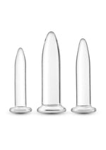 Load image into Gallery viewer, Crystal Trainer Glass Anal Plugs Kit - Clear - 3pc/Set