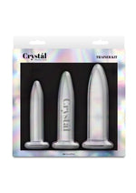 Load image into Gallery viewer, Crystal Trainer Glass Anal Plugs Kit - Clear - 3pc/Set