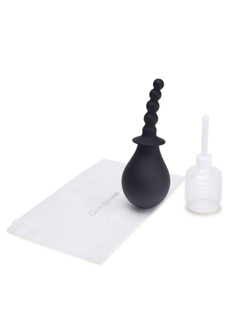 CS 250ml Soft Squeeze Beaded Anal Douche - Black