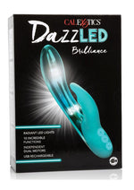 Load image into Gallery viewer, Dazzled Brilliance Led Lights USB Rechargeable Dual Vibrator Waterproof Metallic - Teal - 5in
