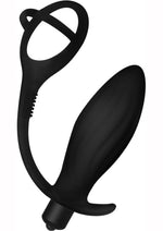 Load image into Gallery viewer, Decadence Ball Buster Silicone Vibrating Butt Plug with Cock Ring - Black
