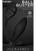 Load image into Gallery viewer, Decadence Ball Buster Silicone Vibrating Butt Plug with Cock Ring - Black
