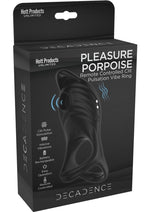 Load image into Gallery viewer, Decadence Pleasure Porpoise Silicone Vibrating Cock and Ball Ring - Black
