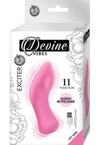 Load image into Gallery viewer, Devine Vibes Exciter Rechargeable Silicone Glow In The Dark Vibrator - Pink