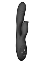 Load image into Gallery viewer, Devine Vibes Heat-Up Clit Licker Rechargeable Silicone Warming Vibrator - Black
