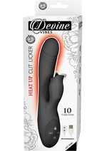 Load image into Gallery viewer, Devine Vibes Heat-Up Clit Licker Rechargeable Silicone Warming Vibrator - Black
