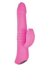 Load image into Gallery viewer, Devine Vibes Heat Up Dynamic Stroker Rechargeable Silicone Thrusting Vibrator - Pink
