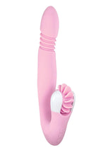 Load image into Gallery viewer, Devine Vibes Orgasm Wheel and Stroker Rechargeable Silicone Dual Vibrator - Pink
