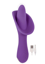 Load image into Gallery viewer, Devine Vibes Vibro Tongue Clit Hugger Rechargeable Silicone Vibrator - Purple