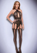 Load image into Gallery viewer, Diamonte Bodystocking - Black - One Size
