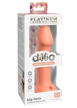 Load image into Gallery viewer, Dillio Platinum Big Hero Silicone Dildo - Orange - 6in