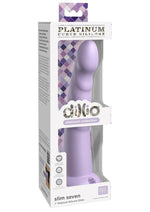 Load image into Gallery viewer, Dillio Platinum Slim Seven Silicone Dildo - Lavender/Purple - 7in