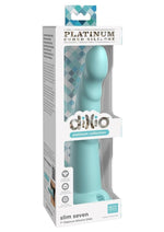 Load image into Gallery viewer, Dillio Platinum Slim Seven Silicone Dildo - Teal - 7in