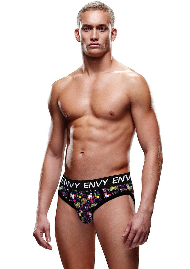 Disco Unicorn Bubble Butt Jock - Black - Large/Medium