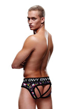 Load image into Gallery viewer, Disco Unicorn Bubble Butt Jock - Black - Medium/Small