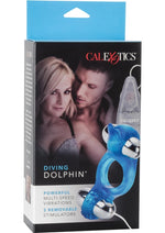 Load image into Gallery viewer, Diving Dolphin with Removable Vibrating Bullets - Blue

