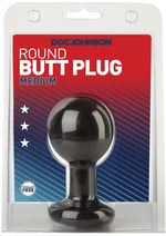 Load image into Gallery viewer, Doc Johnson Round Butt Plug - Black - Medium
