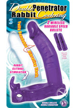 Load image into Gallery viewer, Double Penetrator Rabbit Vibrating Cock Ring - Purple
