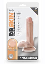 Load image into Gallery viewer, Dr. Skin Dr. Daniel Silicone Dildo with Balls and Suction Cup - Vanilla - 6in
