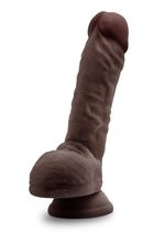 Load image into Gallery viewer, Dr. Skin Silicone Dr. Mason Dildo with Balls and Suction Cup - Chocolate - 9in
