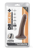 Load image into Gallery viewer, Dr. Skin Plus Posable Dildo - Chocolate - 5in
