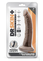 Load image into Gallery viewer, Dr. Skin Plus Posable Dildo - Chocolate - 7in
