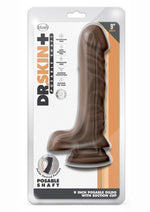 Load image into Gallery viewer, Dr. Skin Plus Posable Dildo with Balls - Chocolate - 9in
