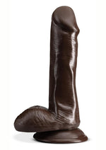 Load image into Gallery viewer, Dr. Skin Plus Posable Dildo with Balls and Suction Cup - Chocolate - 6in
