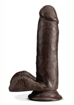 Load image into Gallery viewer, Dr. Skin Plus Posable Dildo with Balls and Suction Cup - Chocolate - 7in
