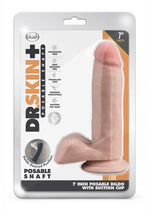 Load image into Gallery viewer, Dr. Skin Plus Posable Dildo with Balls and Suction Cup - Vanilla - 7in

