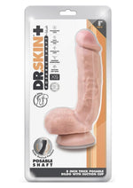 Load image into Gallery viewer, Dr. Skin Plus Thick Posable Dildo with Squeezable Balls - Vanilla - 8in
