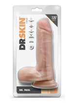 Load image into Gallery viewer, Dr. Skin Dr. Paul Dildo with Balls and Suction Cup - Vanilla - 7.25in

