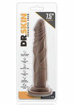 Load image into Gallery viewer, Dr. Skin Realistic Cock Basic 7.5 Dildo - Chocolate - 7.5in

