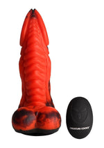 Load image into Gallery viewer, Dragon Thrust Rechargeable Silicone Thrusting and Vibrating Dildo - Black/Red