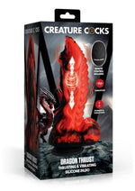 Load image into Gallery viewer, Dragon Thrust Rechargeable Silicone Thrusting and Vibrating Dildo - Black/Red