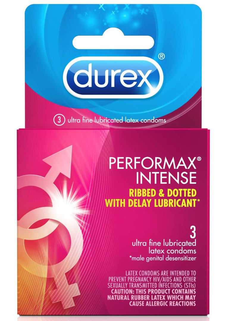 Durex Performax Intense Ribbed and Dotted Lubricated Latex Condoms ...