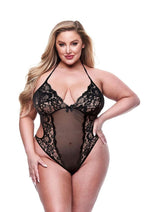 Load image into Gallery viewer, Eco Lace and Mesh Teddy - Black - Queen
