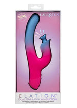 Load image into Gallery viewer, Elation Rechargeable Silicone Dual Stimulator with Suction - Blue/Pink