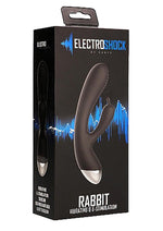 Load image into Gallery viewer, Electro Shock Rechargeable Silicone E-Stimulation Rabbit Vibrator - Black
