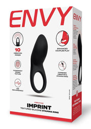Envy Imprint Textured Stamina Ring - Black