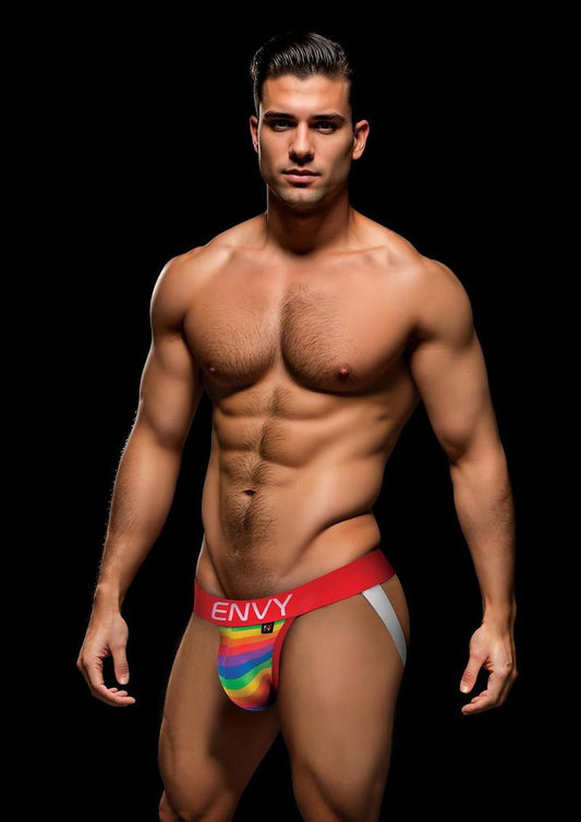 Envy Rainbow Pride Jock-Red-Ml