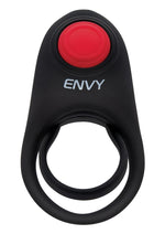 Load image into Gallery viewer, Envy Toys Bullseye Remote Vibrating Rechargeable Silicone Dual Stamina Ring - Black
