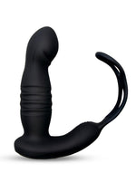 Load image into Gallery viewer, Envy Toys Remote Controlled Thruster Rechargeable Silicone P-Spot Vibrator and Dual Stamina Ring - Black