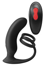 Load image into Gallery viewer, Envy Toys Thumbs Up Remote Controlled Rechargeable Silicone P-Spot Vibrator and Dual Stamina Ring - Black
