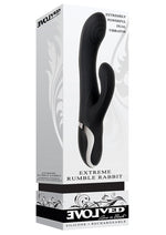 Load image into Gallery viewer, Extreme Rumble Rabbit Rechargeable Silicone Dual Vibrator - Black
