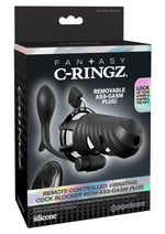 Load image into Gallery viewer, Fantasy C-Ringz Remote-Controlled Vibrating Cock Blocker with Ass-Gasm Plug - Black
