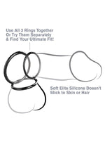 Load image into Gallery viewer, Fantasy C-Ringz Silicone 3-Ring Stamina Cock Ring - Black - Set
