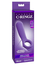 Load image into Gallery viewer, Fantasy C-Ringz Silicone Ride N&#39; Glide Couples Cock Ring - Purple
