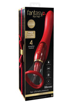 Load image into Gallery viewer, Fantasy For Her Her Ultimate Pleasure 24k Gold Luxury Edition Silicone Vibrating Multi Speed USB Rechargeable Clit Stimulator Waterproof - Red