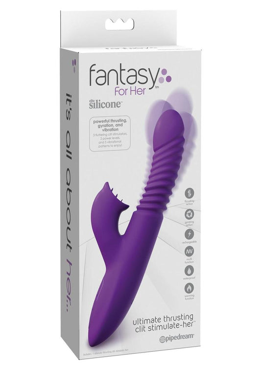 Fantasy For Her Ultimate Thrusting Clit Stimulate Her Rechargeable Waterproof - Purple